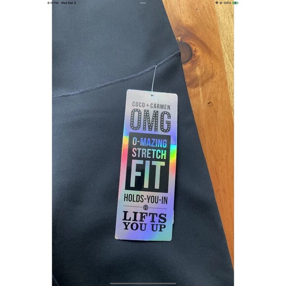 Coco + Carmen OMG Black Womans Small Tummy-Slimming Booty Lift Lined Legging NEW - Picture 5 of 7